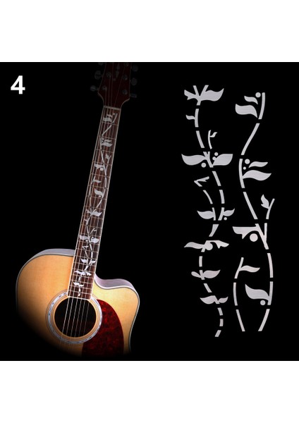 No.4 Stili Elektro Akustik Gitar Bas Ukulele Guitarra Aksesuarları Için 14 Stil Çapraz Kakma Decals Fretboard Sticker Ultra Ince Sticker (Yurt Dışından)