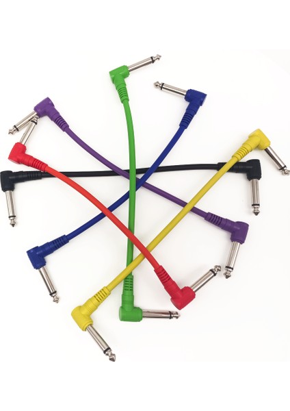 Siyah-6 Pcs Tarzı Elektrikli Gitar Efekt Pedalı Patch Kablosu Cord Düşük Gürültülü Korumalı Ses Kablosu Lead Sağ Açılı Patch (Yurt Dışından) fırsatları