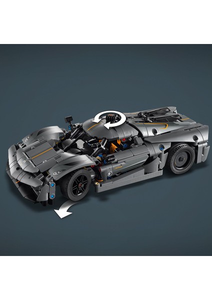 LEGO® Technic Koenigsegg Jesko Absolut Gri Hiper Araba 42173 - Çocuklar Için Oyuncak Yapım Seti (801 Parça)