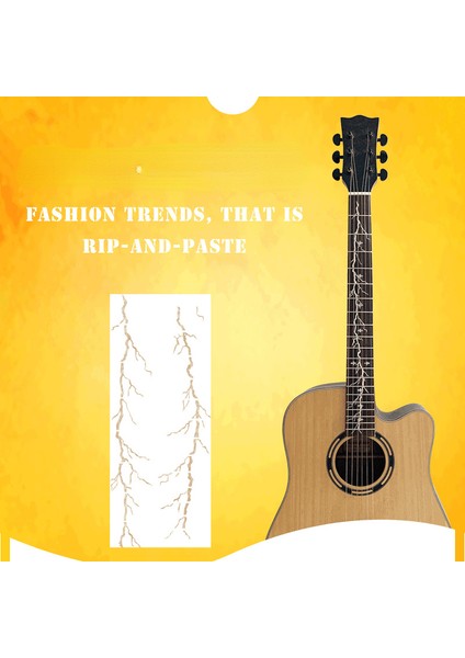 Elektrokardiyogram Stili Gitar Ahşap Gitar Parmaklık Dekor Sticker Fretboard Çıkartma Başlık Için Headstock Elektro Gitar Parça Bas Aksesuarı (Yurt Dışından)