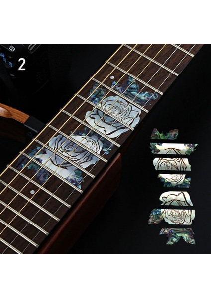 No.2 Tarzı Yeni Cross Inlay Etiketler Fretboard Sticker Elektro Akustik Gitar Bas Ultra Ince Sticker Guitarra Aksesuarları (Yurt Dışından)