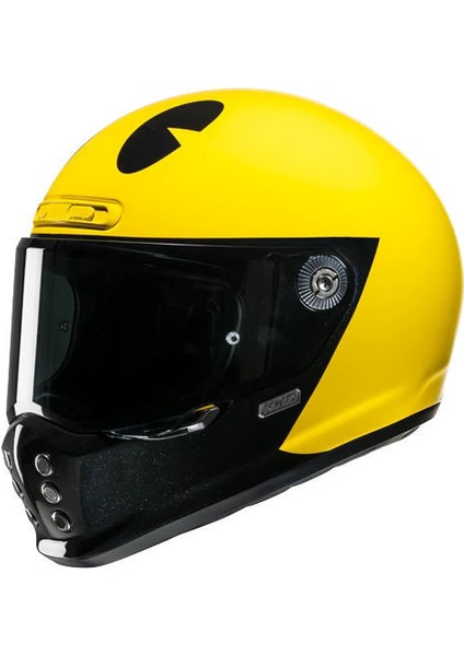 V10 Pac Man Mc3 Kapalı Motosiklet Kaskı Sarı Siyah