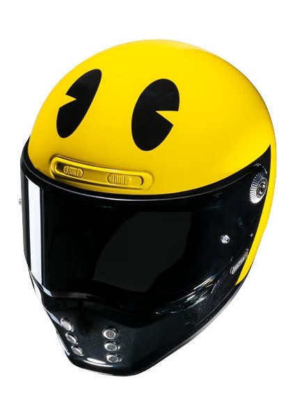 V10 Pac Man Mc3 Kapalı Motosiklet Kaskı Sarı Siyah indirimleri