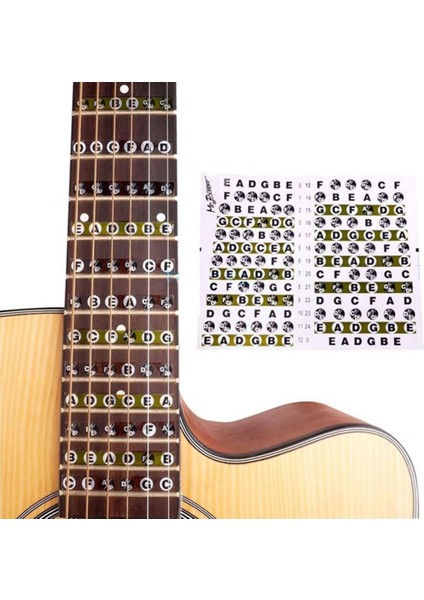 Mor Tarzı Taşınabilir Gitar Sapı Not Sticker Müzikal Tonlama Parmaklık Başlangıç ​​gitar Tonları Etiketler Gitar Akor Etiketleri (Yurt Dışından) fiyatları