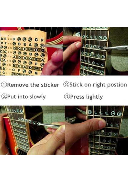 Mor Tarzı Taşınabilir Gitar Sapı Not Sticker Müzikal Tonlama Parmaklık Başlangıç ​​gitar Tonları Etiketler Gitar Akor Etiketleri (Yurt Dışından) indirimleri