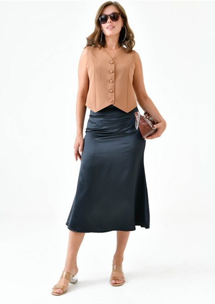 Kamel Fitted Düğmeli Dokuma Yelek fiyatları