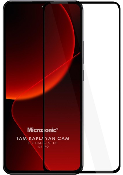 Xiaomi Mi 13T Pro Tam Kaplayan Temperli Cam Ekran Koruyucu Siyah