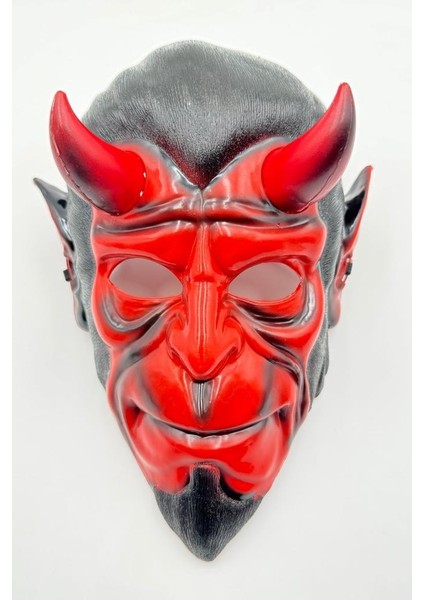 Halloween Maske Hellboy Kırmızı Boynozlu