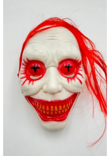 Halloween Maske Joker Kırmızı Saç