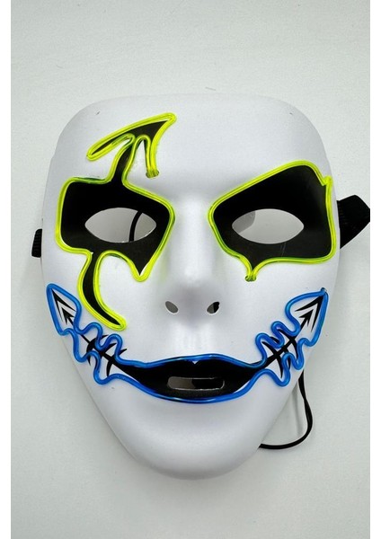 Halloween Maske Işıklı Özel Seri Mavi Yeşil
