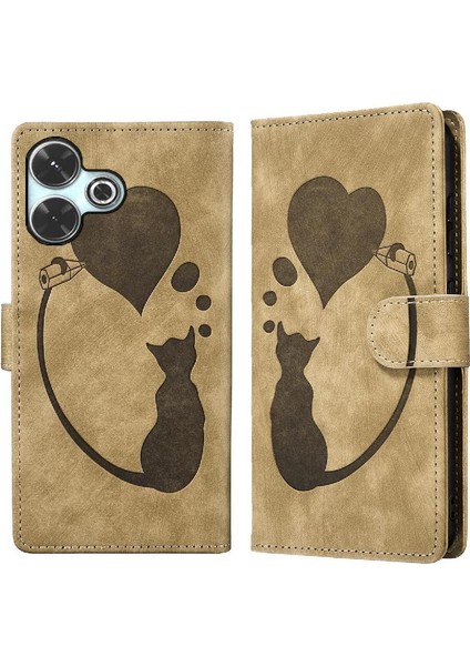 Xiaomi Redmi Için Flip Case 13 4g Flip Folio Cüzdan Kılıf Kabartmalı Sevimli (Yurt Dışından)