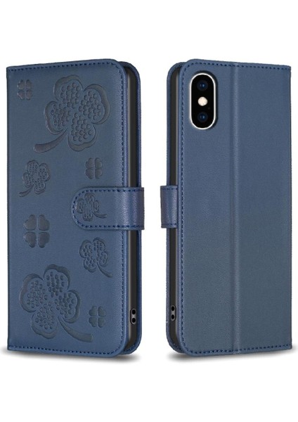 IPhone Xs Max Çok Renkli Yonca Çiçek Kart Yuvaları Tutucu Pu Için Flip Case (Yurt Dışından)