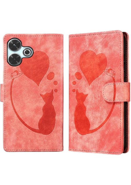 Xiaomi Redmi Için Flip Case 13 4g Flip Folio Cüzdan Kılıf Kabartmalı Sevimli (Yurt Dışından)