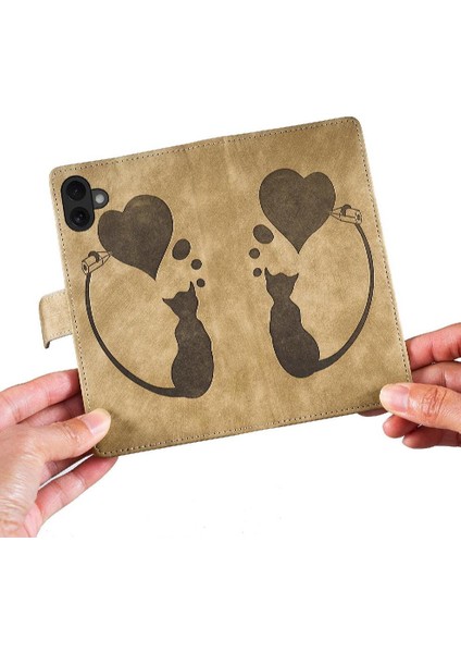 IPhone 16 Için Flip Case Artı Cüzdan Kılıf Kabartmalı Sevimli Kedi Flip Folio (Yurt Dışından) fırsatları
