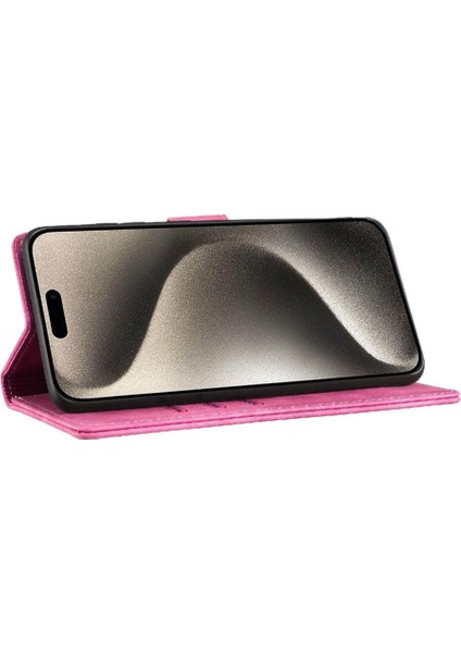 IPhone 16 Için Flip Case Pro Max Kart Cep Flip Folio Kabartmalı Sevimli Kedi (Yurt Dışından)