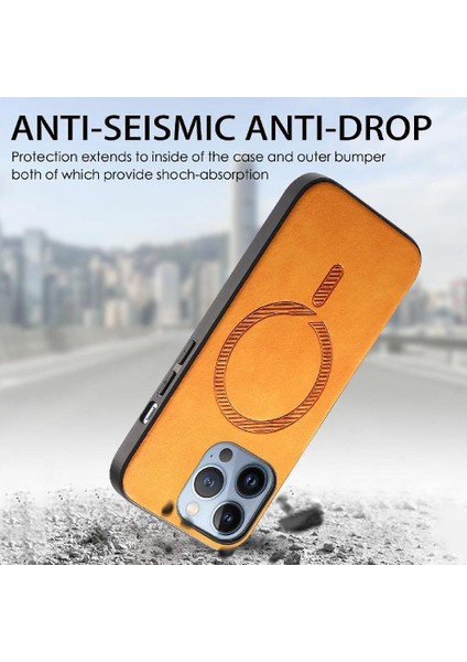 IPhone 14 Için Kılıf Pro Max Hafif Ince Magsafe Araba Bağlar Kablosuz (Yurt Dışından)