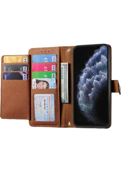 IPhone 11 Için Kılıf Pro Max Kordon Fermuar Cüzdan Aşk Deri Kılıf (Yurt Dışından)