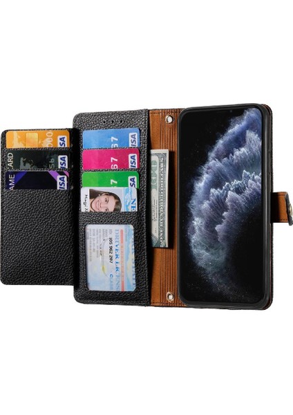 IPhone 11 Için Kılıf Pro Max Kordon Fermuar Cüzdan Aşk Deri Kılıf (Yurt Dışından)