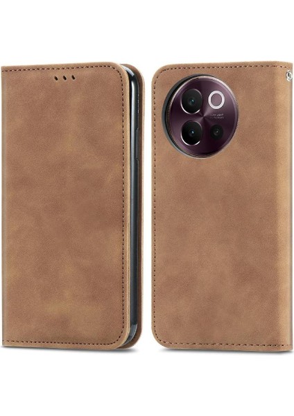 Vıvo V40 Lite Için Flip Case Deri Kılıf Kapak Darbeye Basit (Yurt Dışından)
