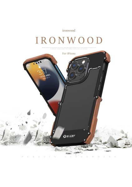 IPhone 13 Pro Için Kılıf, Damla Koruma Alüminyum Metal Ahşap Tampon Çerçeve (Yurt Dışından) fırsatları