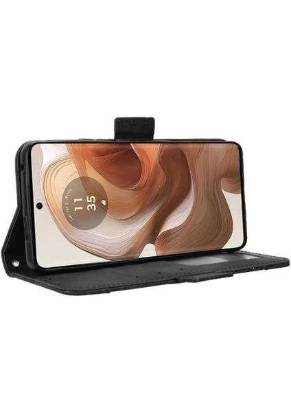Motorola Moto X50 Deri Cüzdan Kapak Manyetik Kapatma Kartı Için Kılıf (Yurt Dışından) modelleri