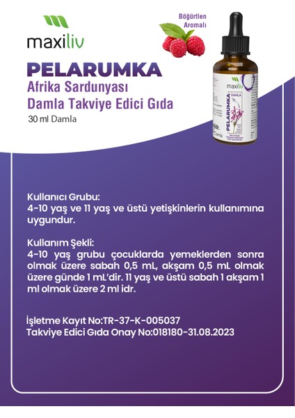 Pelarumka -Afrika Sardunyası Damla 30ML