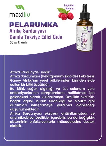 Pelarumka -Afrika Sardunyası Damla 30ML