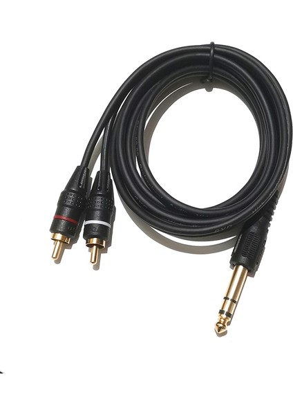 Siyah Stil Erkek Trs Stereo Fişten 2 Rca Phono Erkek Ses Y Bölücü Kablosu Ses Kablosu Trs'ten Çift Rca Erkek'e 1.5m (Yurt Dışından)