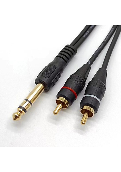 Siyah Stil Erkek Trs Stereo Fişten 2 Rca Phono Erkek Ses Y Bölücü Kablosu Ses Kablosu Trs'ten Çift Rca Erkek'e 1.5m (Yurt Dışından) indirimleri