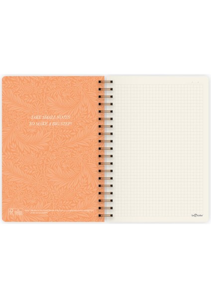 Le Color Botanical Spiralli Defter Kareli Kırmızı 17 x 24 cm