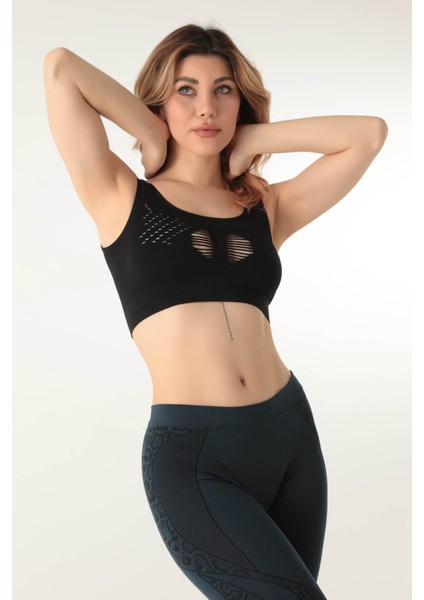 Kalın Askılı Desenli Seamless Spor Sütyen modelleri