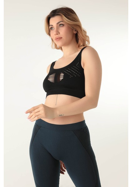 Kalın Askılı Desenli Seamless Spor Sütyen fırsatları