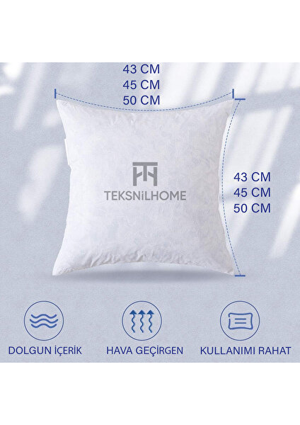 Teksnil Home | 4 Adet Kırlent Iç Yasıtk | Boncuk Silikon | 5 Ebat | Premıum | Koltuk Dekor Yastığı 30x50