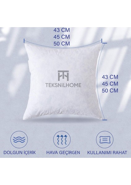 Teksnil Home | 2 Adet Kırlent Iç Yasıtk | Boncuk Silikon | 5 Ebat | Premıum | Koltuk Dekor Yastığı 30x50