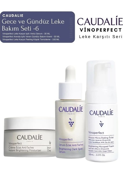 Vinoperfect Leke Bakım Seti -6| Gündüz Kremi & Serum & Temizleme Peeling Köpük  Boy