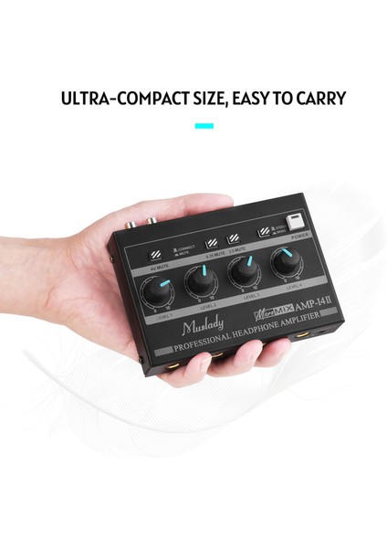 Amp-14 4 Kanallı Abd Tarzı Muslady Amp-14 4 Kanallı Kulaklık Amfisi Kompakt Stereo Kulaklık Yükseltici Rca Girişi Ses Kontrolü ile (Yurt Dışından) fiyatları