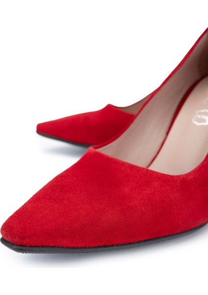 Kadın Kırmızı Topuklu Ayakkabı 923 1027 Bn Ayk Y24 Kırmızı Suet modelleri