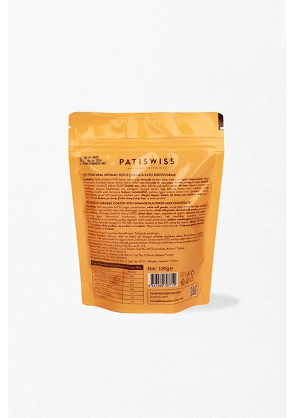 Bittebon Portakal Aromalı Sütlü Çikolatalı Bisküvi Draje 120G