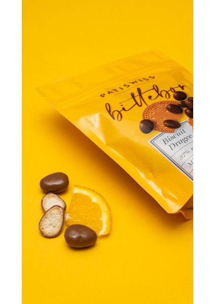 Bittebon Portakal Aromalı Sütlü Çikolatalı Bisküvi Draje 120G