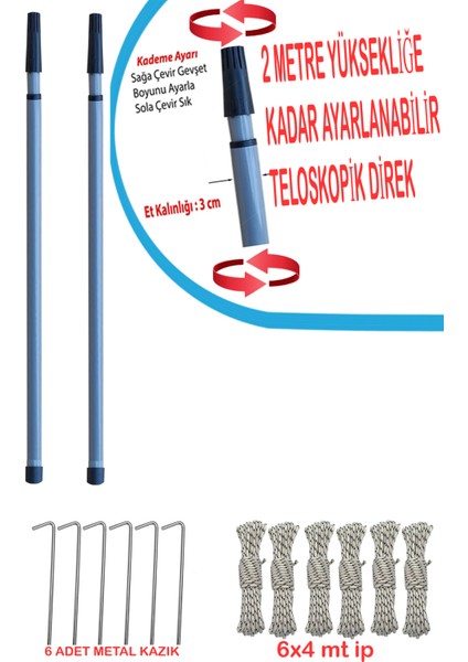 Visor Kamp Plaj Gölgelik Tente Piknik Plaj Şemsiyesi Çadır 300 x 300 cm Kamp Güneşlik Şemsiye