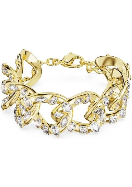 5666027 Swarovski Bilezik Dextera Bracelet, Statement, Mixed Cuts, White, Gold-Tone Plated