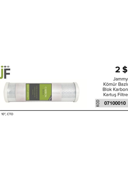 Jf Kömür Bazlı Blok Karbon Filtre Cto - 10''-07100010 - 25 Adet - Ekonomik