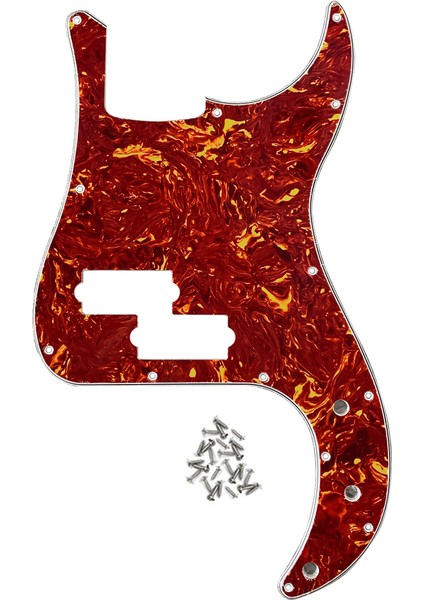 Kırmızı Kaplumbağa 4 Katlı Stil Yeni Pb P Bakguard Pick Guard Çizik Plakası ve Vidalar Delikler 4 Tellik Bas Parça Aksesuarları (Yurt Dışından)