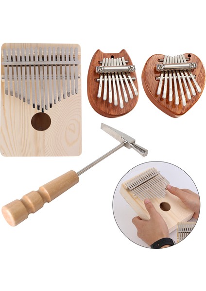 C Tipi Kalimba Stand Stili 17 Tuşlu Kalimba Afrika Yap-Işe-El Ahşap Beyaz Embriyo Başparmak Piyano Ahşap Müzik Aletleri Sanza Mbira Kalimba Çalma (Yurt Dışından)