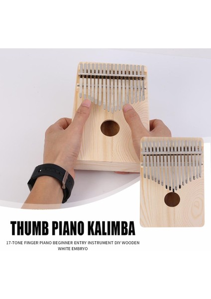 C Tipi Kalimba Stand Stili 17 Tuşlu Kalimba Afrika Yap-Işe-El Ahşap Beyaz Embriyo Başparmak Piyano Ahşap Müzik Aletleri Sanza Mbira Kalimba Çalma (Yurt Dışından)