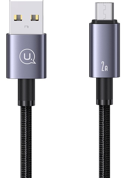 2m Usb-A'dan Mikro-Usb'ye 2A Hızlı Şarj Kablosu Veri Kablosu-Kararma (Yurt Dışından)