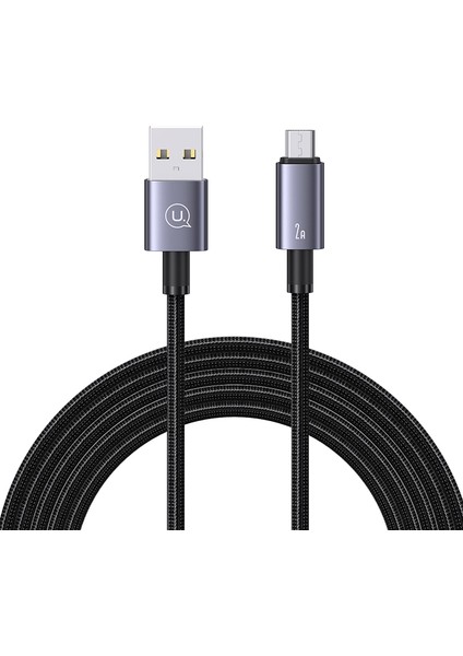 2m Usb-A'dan Mikro-Usb'ye 2A Hızlı Şarj Kablosu Veri Kablosu-Kararma (Yurt Dışından)