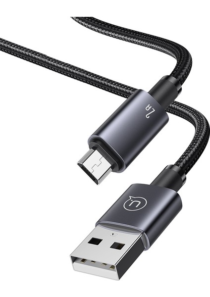 2m Usb-A'dan Mikro-Usb'ye 2A Hızlı Şarj Kablosu Veri Kablosu-Kararma (Yurt Dışından)