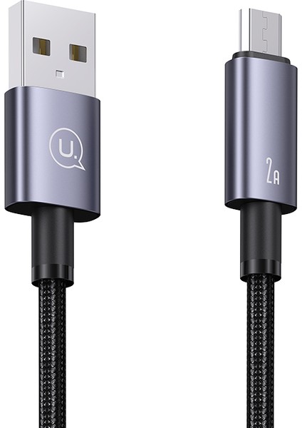 2m Usb-A'dan Mikro-Usb'ye 2A Hızlı Şarj Kablosu Veri Kablosu-Kararma (Yurt Dışından)
