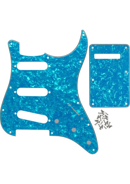 Açık Mavi Inci Tarzı Fleor St Sss Elektro Gitar Pickguard 11 Delik Çizilme Plakası ve Arka Plaka ve Vidalar, 30 Renk Seçeneği (Yurt Dışından)